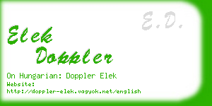 elek doppler business card